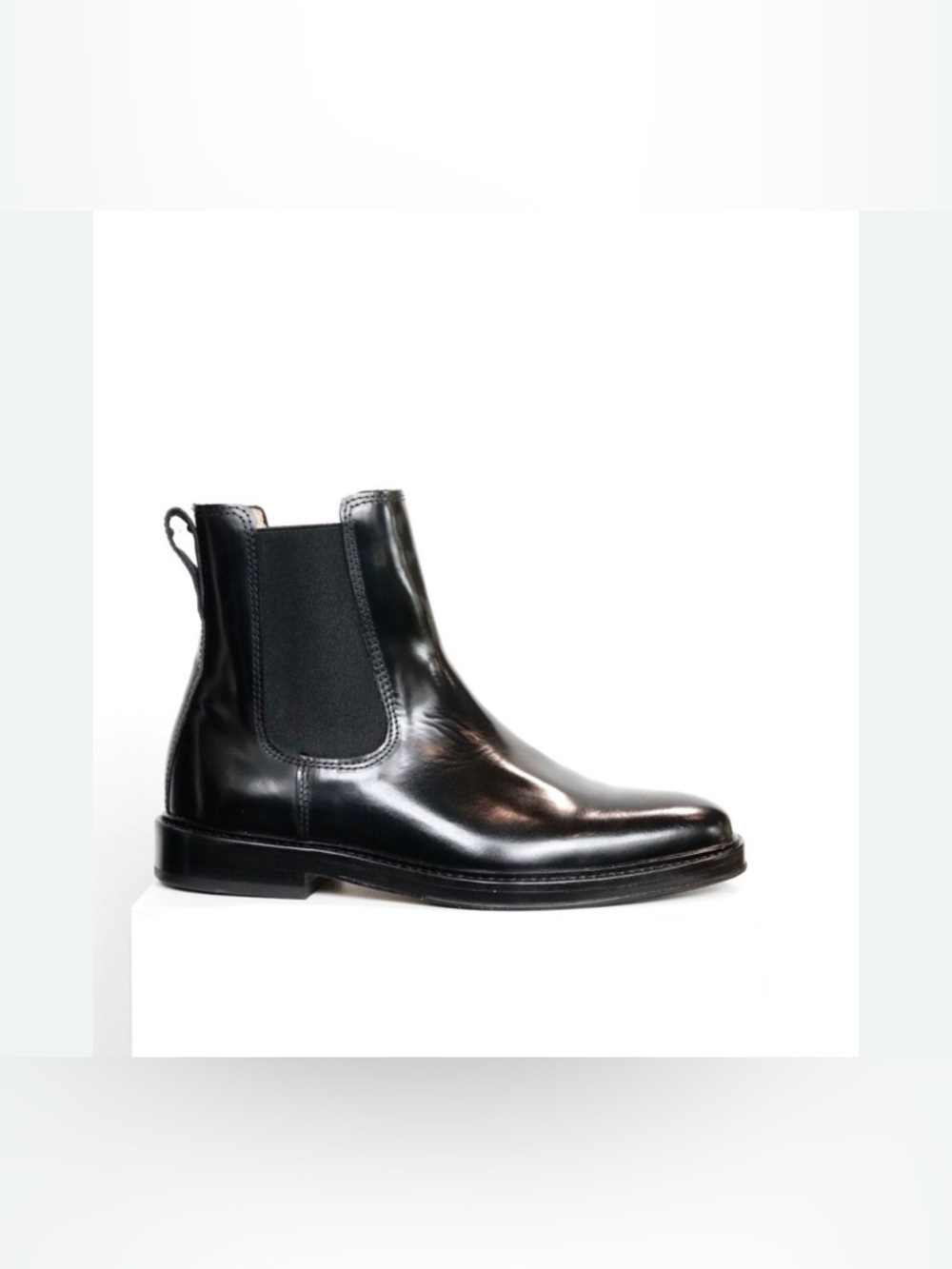 Sister x Soeur Mara Black Patent Leather Chelsea Boots made in Portugal